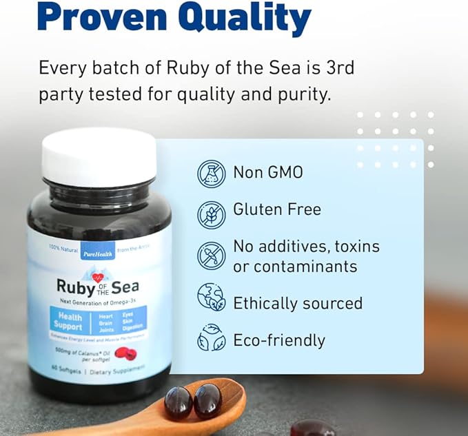 Marine Oil Supplement - All Natural Calanus Oil Astaxanthin Omega-3 and Fatty Acids - Heart and Brain Health Nutritional Supplements