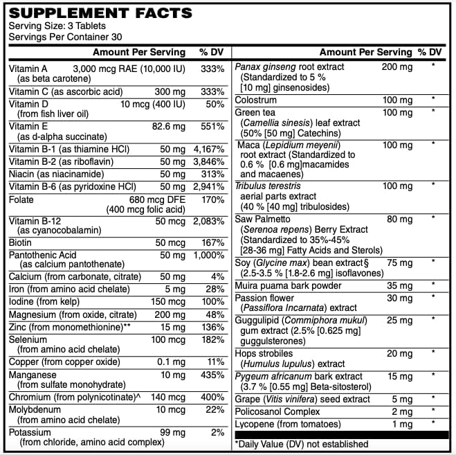 Netrition Active Men's Multivitamin Formula 90 Tablets