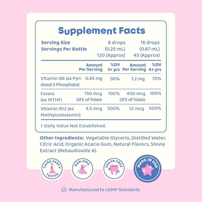 JoySpring Methylfolate for Kids | 5-MTHF Plus Methyl B12 with B6 (P5P) - MethylBee - MTHFR Supplement Kids B12 Vitamin | Folinic Acid Alternative | Berry Lemonade Drops | 30 Servings (Pack of 2)