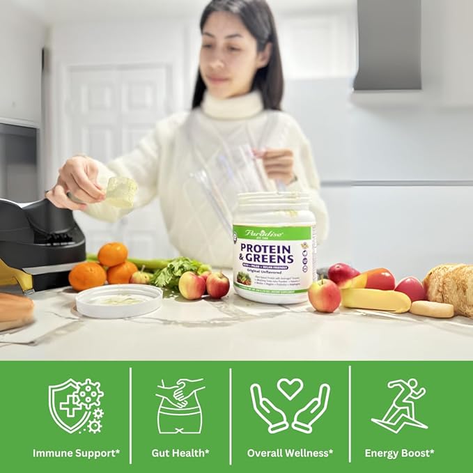 Paradise Herbs ORAC Energy Protein &amp Greens Powder Antioxidant Power of 24 Servings of Fruits &amp Vegetables in 1 Scoop + 20g Protein Unflavored 15 Servings
