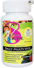 Skinny Jane Daily Multi Vitamin for Women – Supports Energy Wellness and Hair Skin Nails – Unique Fruit and Veggie Blend – 60 Easy to Swallow Liquid Capsules