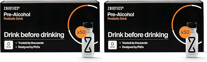 ZBiotics — Feel Better After Drinking Wake Up Refreshed Science-Backed Patented Probiotic for Easier Mornings Travel-Friendly 100-Pack of 0.47 Fl Oz Bottles (50 Pack)