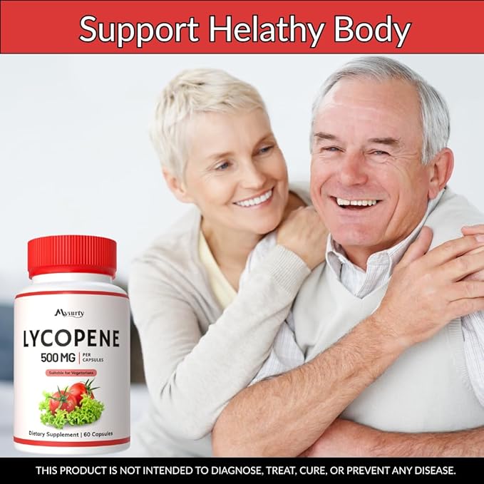 Lycopene Supplements for Men | lycopene Supplement | Lycopene 500mg | Capsules for Men &amp Women - 60 Capsules (Pack 2)