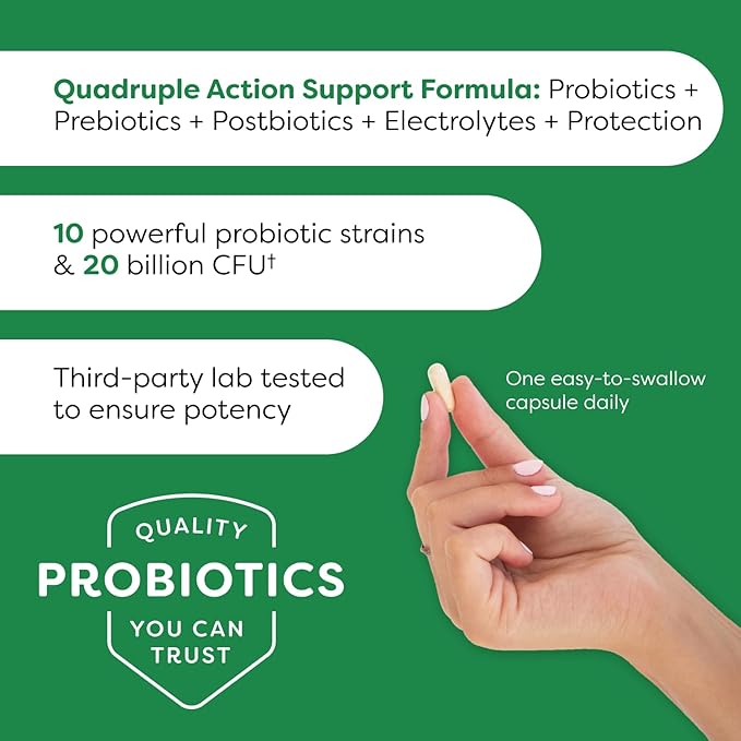 Probulin Total Care Immune = Prebiotics + Probiotics + Postbiotics + Elderberry to Support Immune &amp Gut Health - 20 Billion CFU - 10 Strains - 30 Vegan Capsules (Pack of 3)