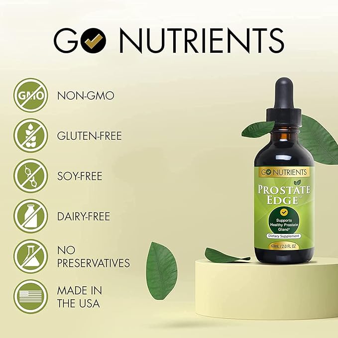 Go Nutrients Liquid Vitamin D3 with K2 (MK-7) Drops &amp Prostate Edge Prostate Supplement for Men with Pygeum and Saw Palmetto Extract Vitamin D3 and K2 Liquid Vitamin Drops That Help Emotional Stat