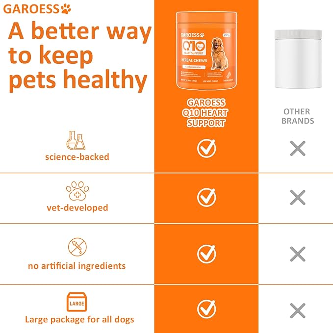 CoQ10 Heart Chew for Dogs Support Dogs Heart Health Cognitive &amp Energy CoQ10 Chews for Cardiovascular &amp Gum Health &amp antioxidant Protection Bacon Flavor 240 Count (2 Packs/Trust it)