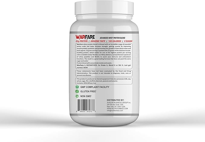 Warfare 2 lbs Advanced Whey Protein Blend 22g Protein per Serving Amazing Flavors (2 lbs Chocolate Fudge Cream)