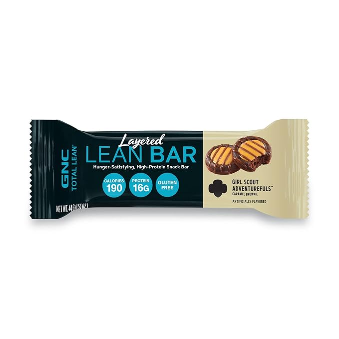 GNC Total Lean Layered Lean Bar | Hunger Satisfying High Protein Snack Bar | Girl Scouts Adventurefuls | 5 Bars 11.0 pounds
