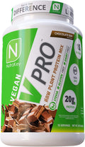 NutraKey V-Pro Raw Plant Protein Powder Organic Vegan Low Carb Gluten Free with with 20g of Protein (Chocolate) 2-Pound
