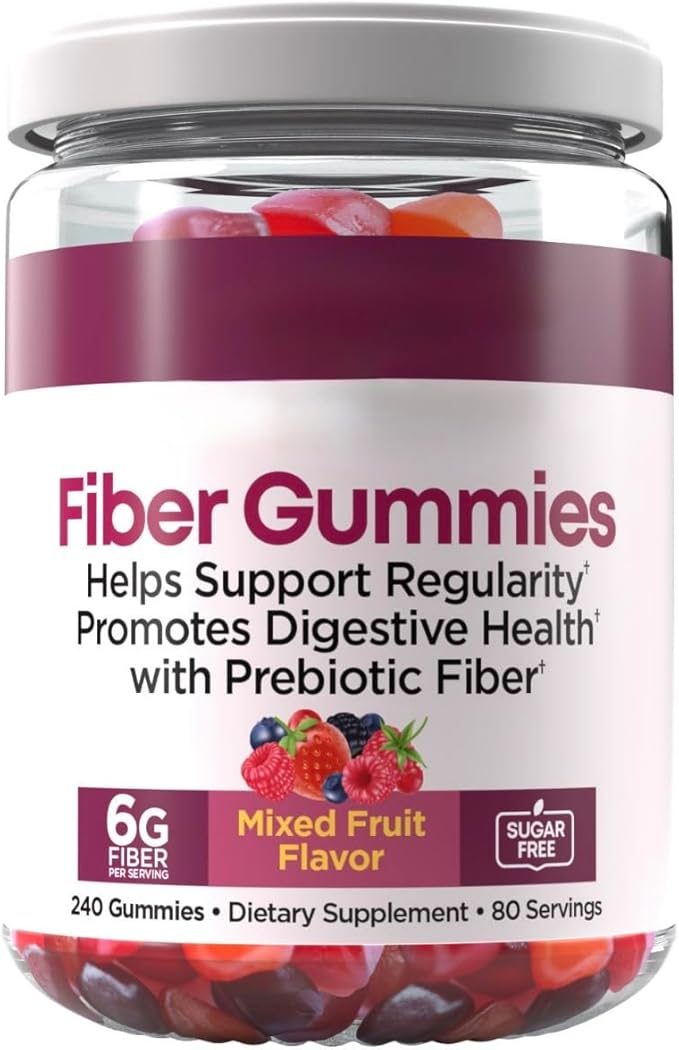 County Farmer Fiber Gummies with Prebiotic Mixed Fruit Flavor Sugar-Free 6G Fiber per Serving 240 Count 80 Servings