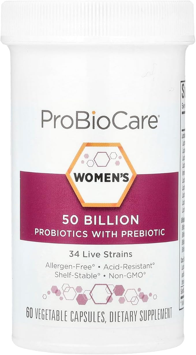 ProBioCare Probiotics for Women 50 Billion CFUs Multi-Strain Probiotic Supplement Supports Digestive Immunity Respiratory and Vaginal Health for Women Gluten Free 60 Capsules
