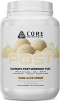 Core Nutritionals Post Ultimate Post-Workout Recovery Matrix | Fast Acting Protein &amp Carbs | Cluster Dextrin &amp Dextrose | 24g Whey Isolate | 20 Servings (Vanilla Ice Cream)