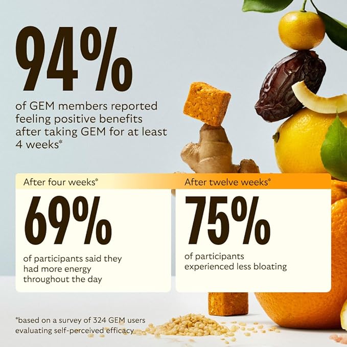 GEM Daily Superfood and Energy Support for Women &amp Men Natural Whole Foods with Essential 20+ Whole-Food Vitamins Minerals superfoods prebiotics Clean Energy Variety Pack 28 Servings