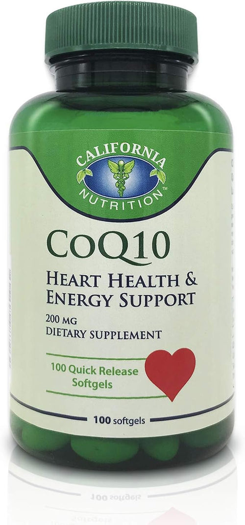 2 Packs CoQ10 200mg Coenzyme Q10 High Absorption Dietary Supplement 100 Counts Softgels Quick Release CO Q 10 Antioxidant for Heart Health Energy Production