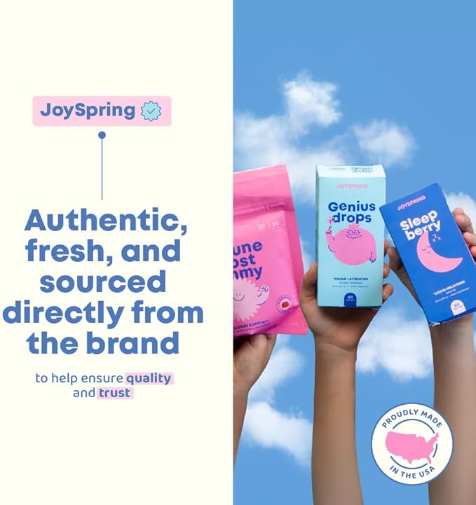 JoySpring Vitamin D3 Kids Drops with K2 – Liquid Supplement for Calcium Absorption &amp Joint Health – 360 Servings (2 fl oz) – Vitamin D Kids Ages 3-18 (Pack of 2)