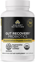 Ancient Nutrition Regenerative Organic Certified Probiotics for Gut Recovery Probiotics Gut Recovery for Healthy Digestion and Immune System Function Support 50 Billion CFUs* Per Serving 60 Count