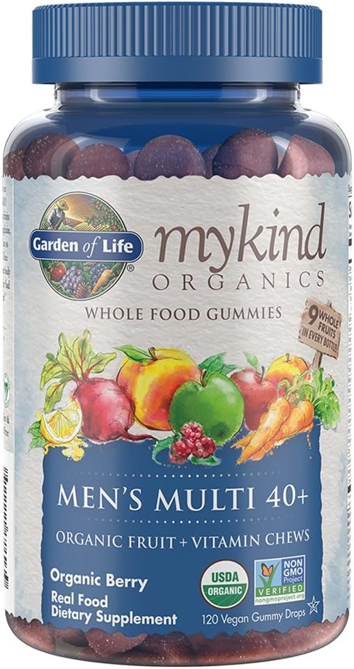 Garden of Life Organics Women 40+ Gummy Vitamins - Berry - Certified Organic Non-GMO Vegan &amp Organics Men 40+ Gummy Vitamins 40+Multi Berry 120 Count