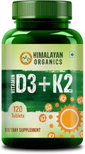 Himalayan Organics Vitamin D3 600 IU + Vitamin K2 as Mk7 | Supports Stronger Immunity Bone &amp Heart Health (120 Veg Tablets)