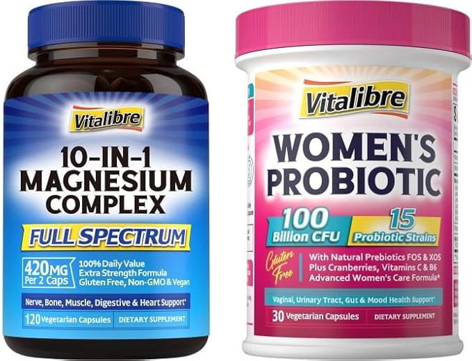 Women's Probiotics 100 Billion CFU &amp Magnesium Complex Supplement 10-in-1 420mg