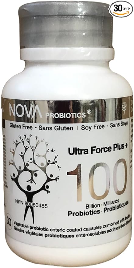 NOVA Probiotics Multi-Strain Ultra Strength Plus+ 100 Billion Probiotics per Capsule-30 VCaps