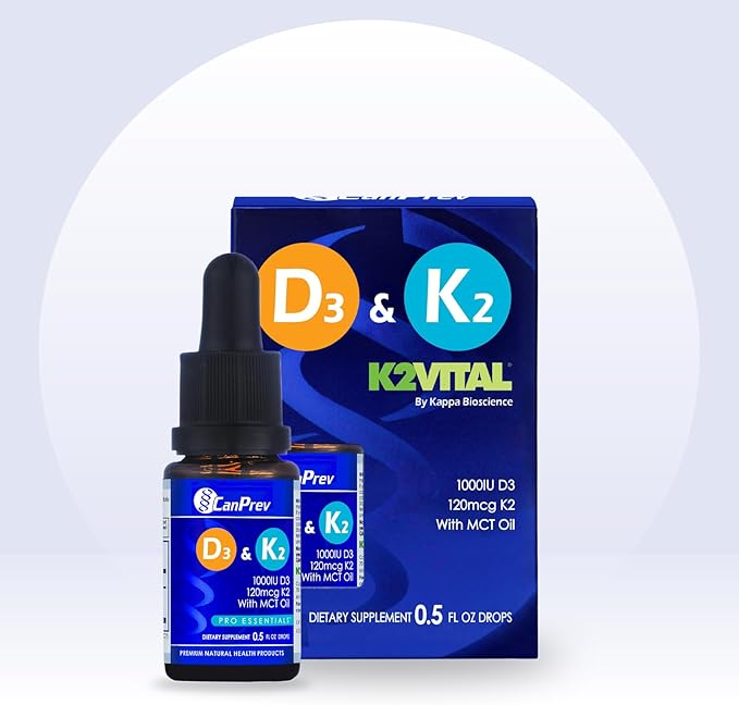CanPrev D3 &amp K2 Drops - MCT Oil Base 15ml Liquid Vitamin Supplement 450 Drops with 250IU D3 &amp 30mcg MK-7 K2 Supports Strong Bones &amp Teeth Easy-to-Take Formula Free from Gluten Dairy