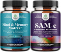 Bundle of Nootropic Brain Supplement - Mental Health &amp Clarity with VIT A B6 Riboflavin Niacin Thiamin Folate and Pure SAM E Supplement 150mg Per Serving Natural S-adenosylmethionine for Mood Bala