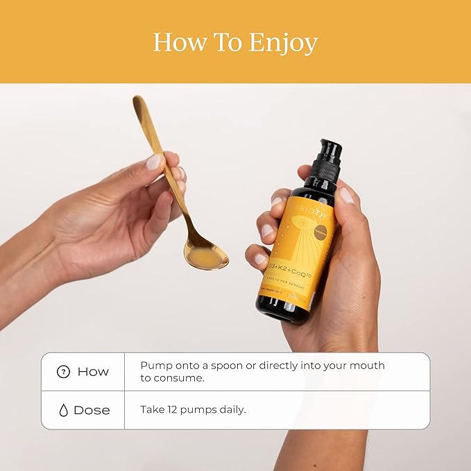 CYMBIOTIKA Vitamin D3 + K2 + CoQ10 Liquid Vitamin D Supplement for Immune Support Heart Health &amp Bone Health Energy Booster Liposomal Delivery Vegan Keto Ingredients Tangerine Flavor