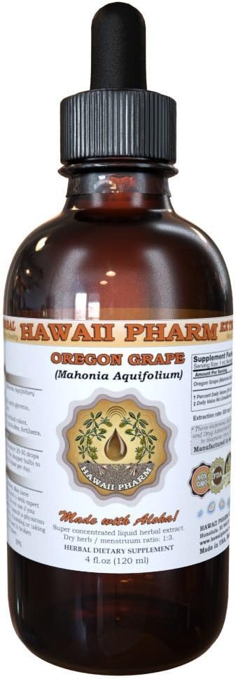 Hawaii Pharm Oregon Liquid Extract Oregon (Mahonia aquifolium) Tincture Herbal Supplement Made in USA 2 fl.oz