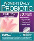 Women's Daily PROBIOTIC 90 Capsules 25 Billion Cells Vegetarian Probiotics for Digestive Health 90 Count 90 Day Supply Plus vsl Sticker