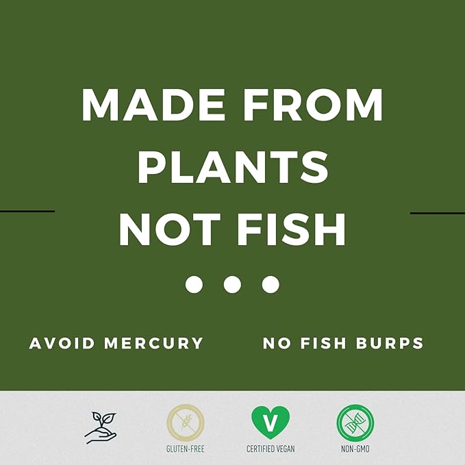 Vegan Fish Oil Alternative - Award Winning Omega 3 DHA EPA and GLA Supplement - Plant Based Omegas - 4X Better Than Flax Chia &amp Hemp - Contains GLA not Found in Algae - 90 Vegan softgels