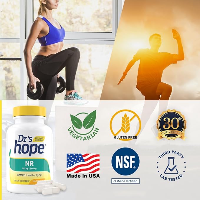 Nicotinamide Riboside NR Supplement 300mg - Vitamin B3 Alternative - Supports Energy Longevity &amp Wellness - Non-GMO Gluten-Free cGMP Certified - 120 Vegan Capsules - 60 days/2 Month Supply