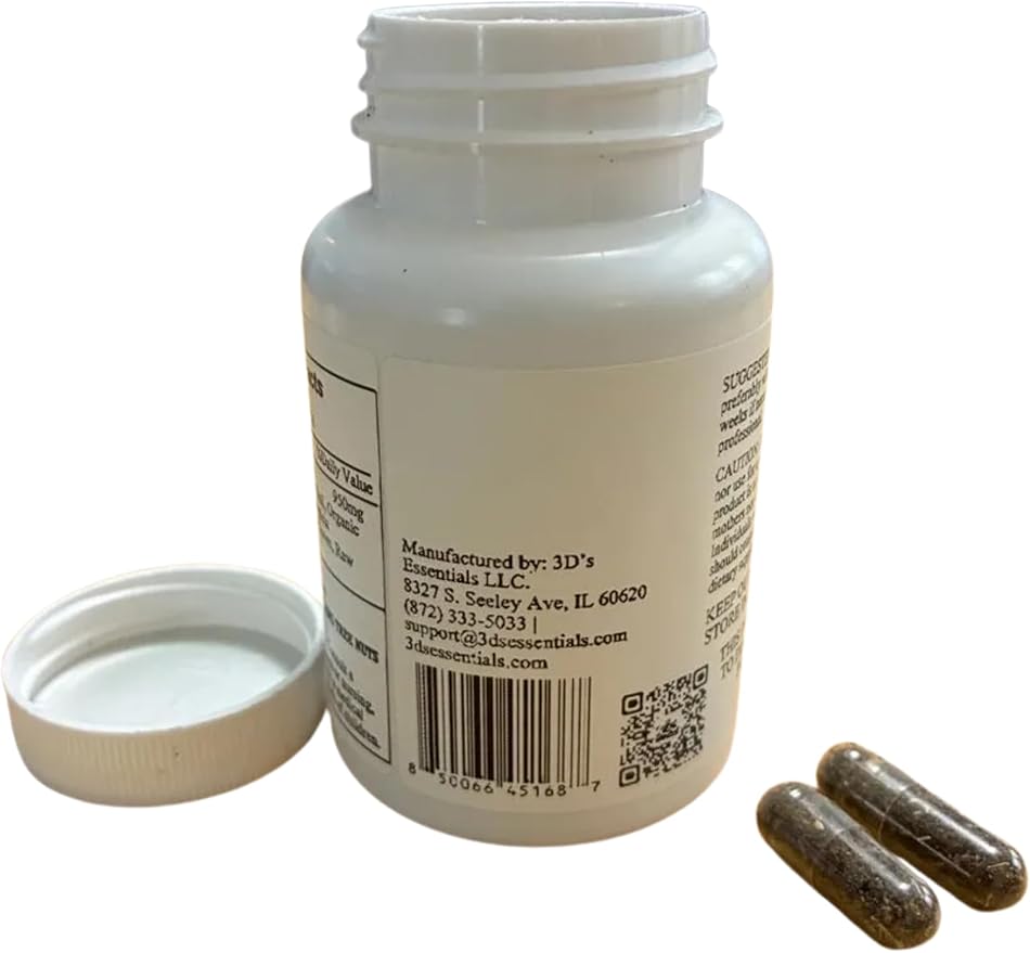 3D's Essentials Complete Gut Support - Activated Charcoal Black Walnut Blend Colon Support - 3 Bottles