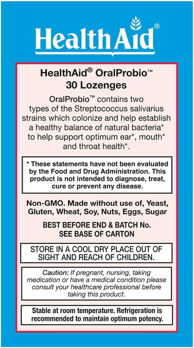 OralProbio 30ct Once Daily Chewable Tablets Supports Optimum Ear Mouth and Throat Health Non GMO Gluten Free Peppermint Flavor Contains BLIS K12 &amp M18