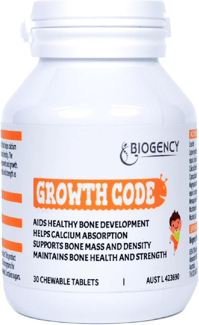 2 Pack Growth Code Natural Growth Supplement for Children and Teens - Vitamins D3 K2 Niacinamide Bone Strengthening - Children's Vitamins Made in Australia 30 Tablets
