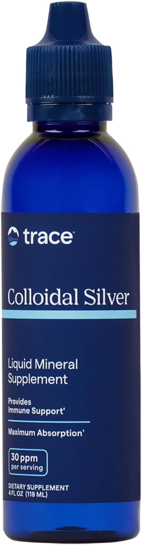 Trace Minerals Colloidal Silver - Pure Colloidal Silver Supplement for Immune Support - Natural Mineral Drops - High-Potency Formula - Gluten-Free - Vegan - 4 fl oz (12 Servings)
