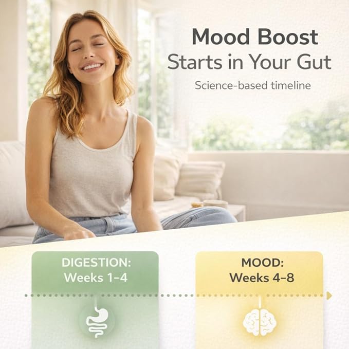 Lifted Naturals Spore Based Probiotic Probiotics - SBO Mood Boost - Spore/Soil-Based - Digestion &amp Natural Mood Support - Histamine-Free - 60 Day Supply Non-GMO Dairy-Free Gluten-Free Vegan