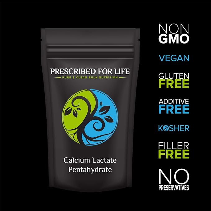 Prescribed for Life Calcium Lactate Pentahydrate - 14% Calcium USP Powder 12 oz (340 g)