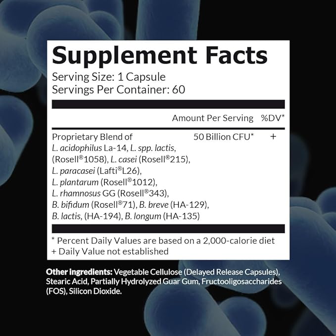 Intelligent Labs Probiotic 50 Billion CFU with Prebiotics PHGG &amp FOS No Refrigeration Needed Once Daily 10x Effectiveness 60-Day Supply Third-Party Verified