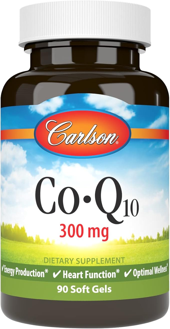 Carlson - Co-Q10 Co-Enzyme Q10 300 mg Energy Production &amp Heart Function 60 Softgels