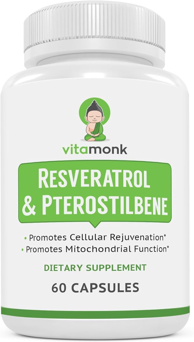 VitaMonk Longevity Duo - Resveratrol &amp Pterostilbene Power Pack
