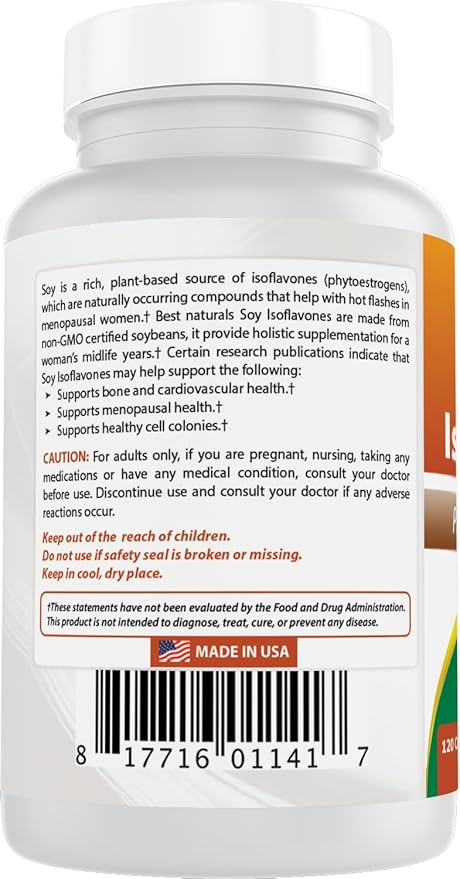 Best Naturals Soy Isoflavones 750 mg 120 Capsules (120 Count (Pack of 2))