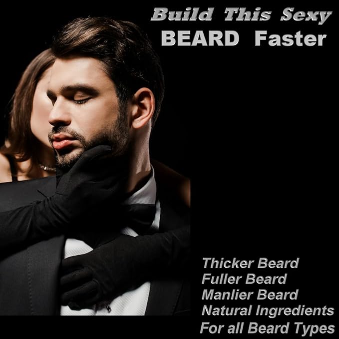 BEARDY THICK Beard Growth Vitamins for Men B7 Biotin 10000 mcg Keratin Collagen Silica and 36 More. Beard Grow Thicker and Stronger Supplement. Facial Hair Growth Vitamin. 60 Tablets