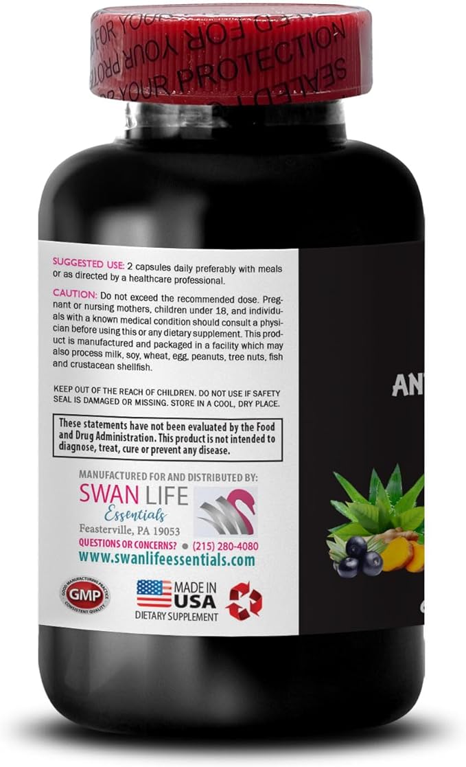 Alpha Lipoic Acid - Anti-Wrinkle Complex - Collagen Care Lycopene Green Coffee Bean L-Glutathione Aloe Vera Grape Seed Turmeric Hydration Solution Skin Texture 3 Bottles 180 Capsules
