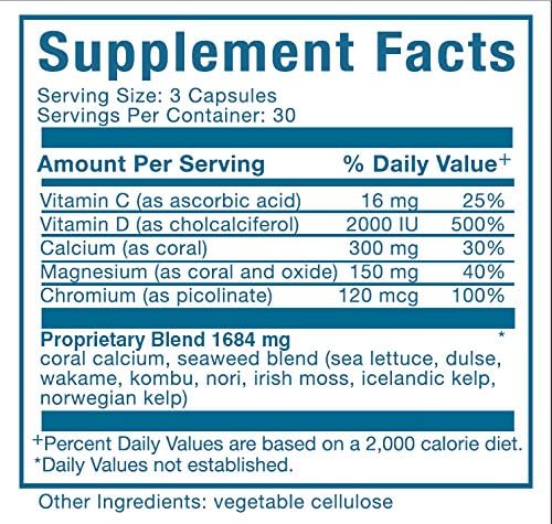 LIJA 3 VeggieCal-D: Sea Vegetables Okinawan Coral Calcium Vitamin D3-3 Bottles 90 Veg Caps Ea