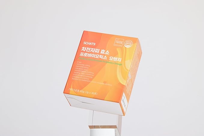 Psyllium Husk Enzyme Probiotics Orange – Daily Fiber &amp Digestive Health Supplement with Probiotics Moro Orange C3G &amp Enzymes – No Sugar No Preservatives – 105g Box – Made in Korea