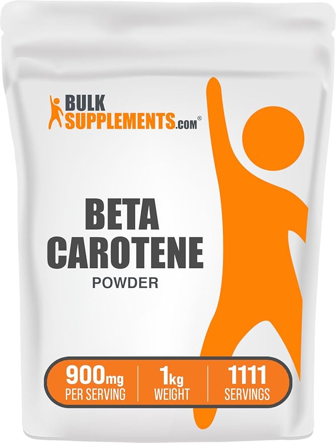 BulkSupplements.com Beta Carotene Powder - Beta Carotene Supplement Vitamin A Supplement for Immune and Vision Support - Gluten Free 900mg per Serving 1kg (2.2 lbs) (Pack of 1)