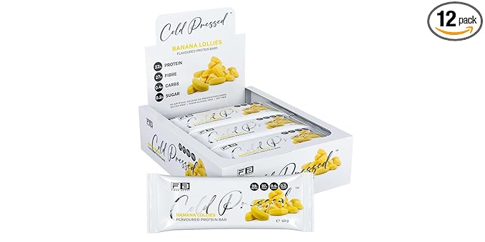 Fibre Boost Cold Pressed Banana Lollies flavoured Protein Bar
