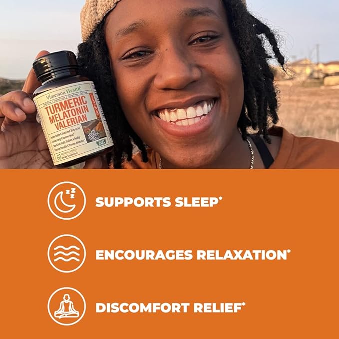Mens Multivitamins + Turmeric Melatonin Valerian Bundle for Joint Support and Discomfort Relief Immune Health &amp Inflammatory Response