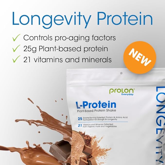 Prolon Longevity Plant Based Protein Powder | Muscle Synthesis &amp Repair Healthy Aging Boost Performance | Vitamins Gluten Free Amino Acids Antioxidants | 25g of Protein | Berry 24 Packets