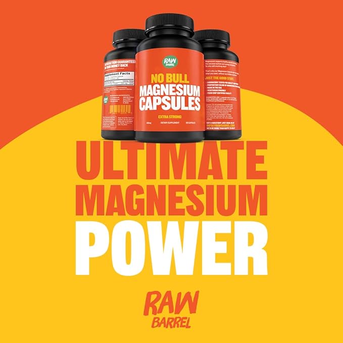 “No Bull” Magnesium Capsules Unique Magnesium Citrate and Oxide Formula for Sleep and Relaxation Magnesium Pills to Prevent Muscle Aches and Spasms Magnesium Oxide Citrate 500g